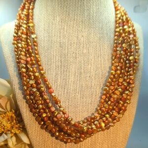 ⭐Silpada Multistrand Bronze Pearl Necklace